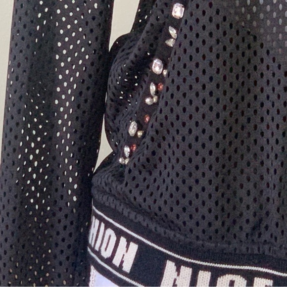 Embroidered Zipper Jacket with Pearls and Stones - Picture 5 of 7